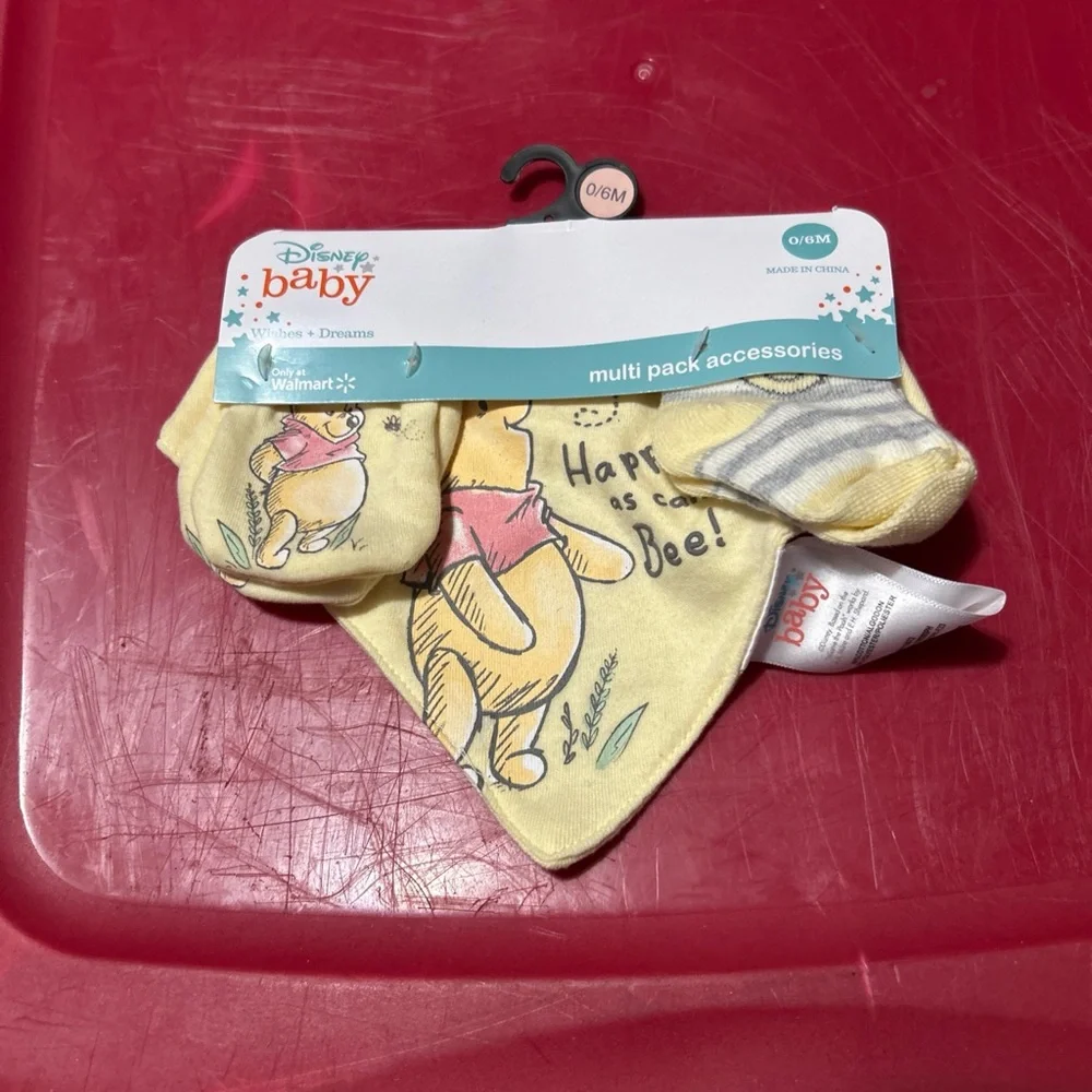 Disney Baby Yellow Winnie the Pooh Multi-Pack Bibs & Accessories